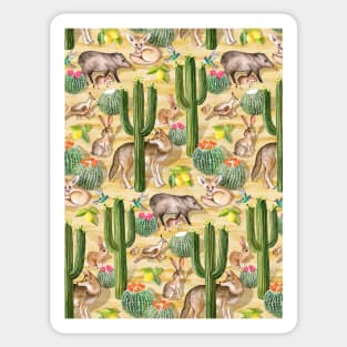 Early Arizona Morning - Watercolor Animals and Cacti Sticker